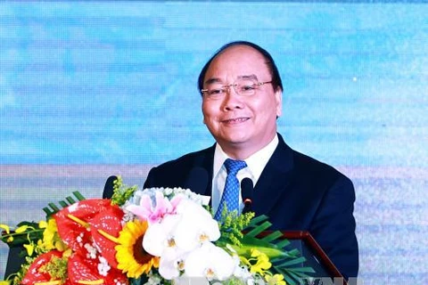 越南政府总理阮春福在太平省农业农村投资促进会上发表讲话（图片来源：越通社）