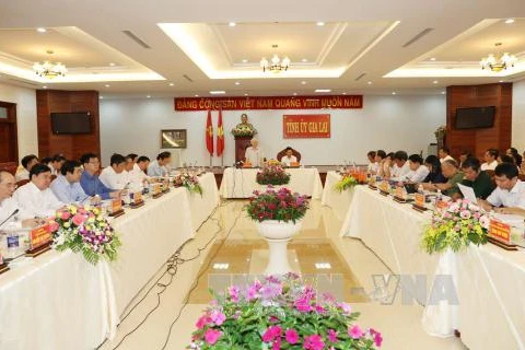 越共中央总书记发表讲话。（图片来源：越通社）