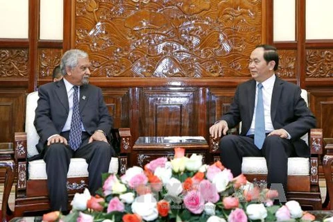 陈大光主席会见UNDP驻越首席代表。（图片来源：越通社）