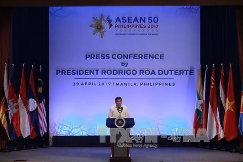 菲律宾总统杜特尔特发表东盟主席声明。