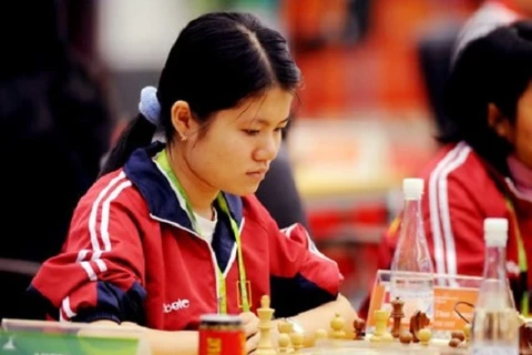 越南棋手范黎草原在比赛中。（图片来源：体育报）
