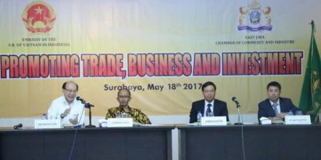 出席越越南印尼贸易、经营和投资促进论坛的各位代表。
