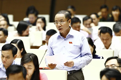 越南中小企业协会主席阮文申在会上发表讲话。（图片来源：越通社）