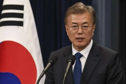 韩国总统文在寅。（图片来源：EPA）
