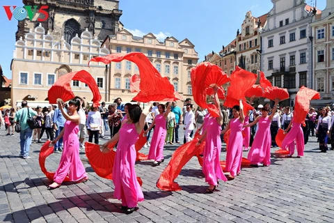旅居捷克越南人的表演节目。