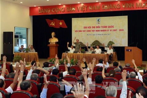 越南植物观赏协会2017-2020年任期全国代表大会场景。（图片来源：越通社）