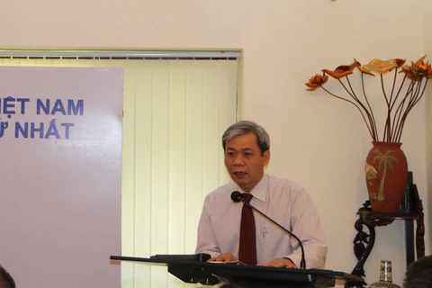 越南驻印度兼驻不丹和尼泊尔大使孙生成在大会上发表讲话。（图片来源：越通社） 