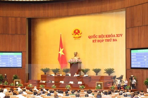 越南第十四届国会第三次会议场景。（图片来源：越通社）