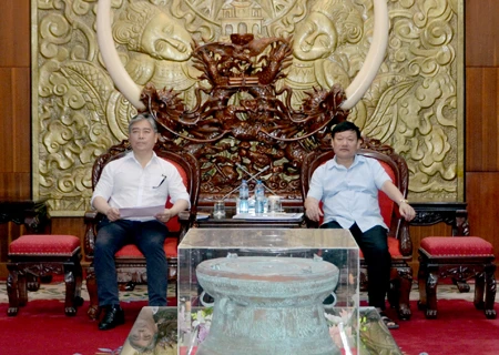 韩国HAO集团同越南兴安省领导会晤。（图片来源：http://baohungyen.vn）