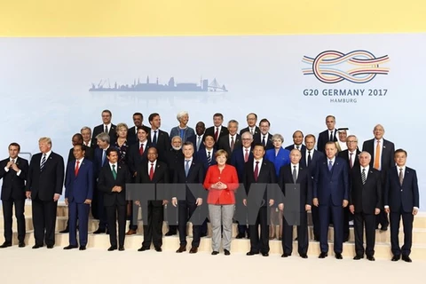 出席二十国集团领导人汉堡峰会的各位代表。