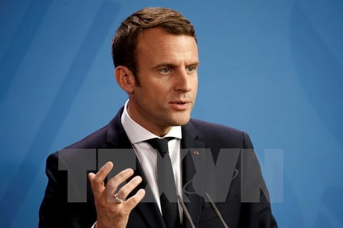 法国总统埃马纽埃尔·马克龙。（图片来源：EPA）