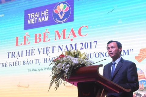 旅外越南人国家委员会副主任梁青毅在仪式上发表讲话。（图片来源：越南人民报）