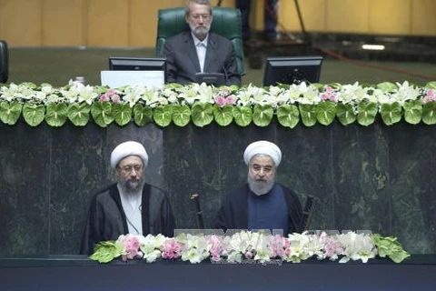 伊朗当选总统哈桑·鲁哈尼（Hassan Rouhani）的宣誓就职仪式。（图片来源：越通社）