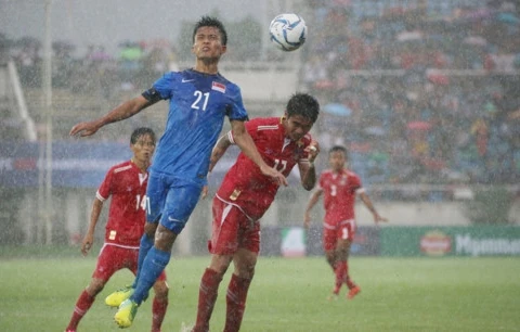 第29届东南亚运动会男足比赛：缅甸队首战告捷2-0轻取新加坡队（图片来源：因特网）