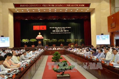 越共胡志明市第十届委员会第十一次全体大会全景。