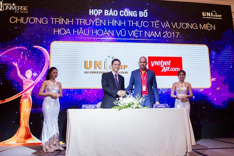 2017年越南环球小姐大赛新闻发布会。（图片来源：越捷航空公司）