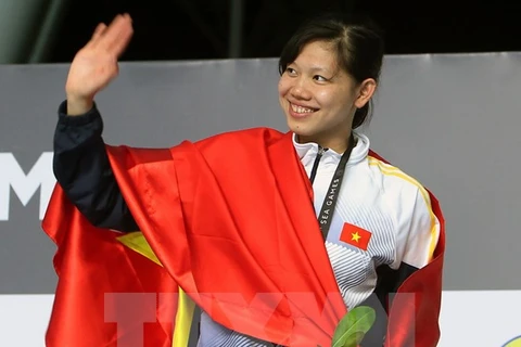 越南游泳运动员阮氏映圆已夺得3枚金牌。（图片来源：越通社）
