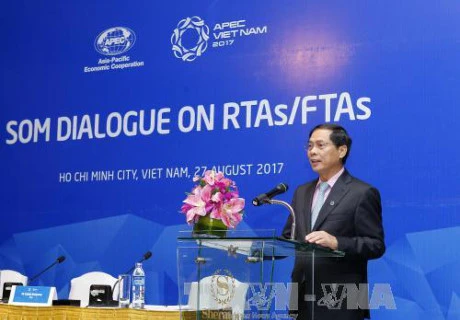 越南外交部副部长裴青山在对话会上发表讲话。