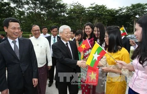 越共中央总书记阮富仲圆满结束访问缅甸之旅。（图片来源：越通社）