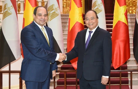 政府总理阮春福与埃及总统塞西。
