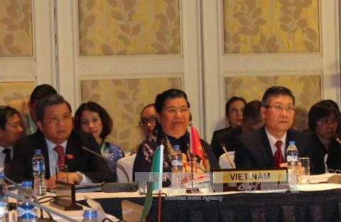 越南国会副主席丛氏放出席第38届东盟议会联盟大会。（图片来源：越通社）