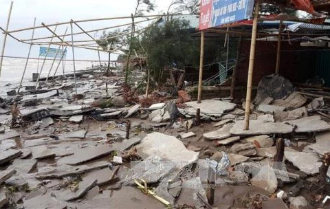 第十号台风给越南中部各省造成特大损失。（图片来源：越通社）