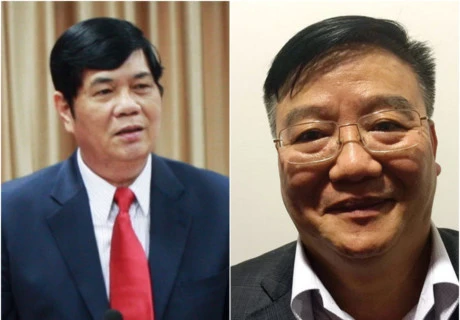 原西南部地区指导委员会党委书记阮风光（左）和越南化工集团理事会理事长阮英勇。