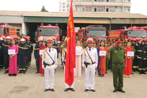消防安全和拯救援助活动高峰期出征仪式。（图片来源：http://baochinhphu.vn）
