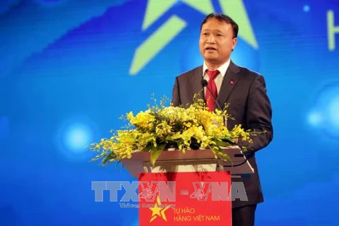越南工贸部副部长杜胜海在闭幕式上致辞时。（图片来源：越通社）