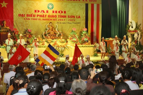 越南佛教协会山罗省分会第二届代表大会隆重举行。（图片来源：越通社） 