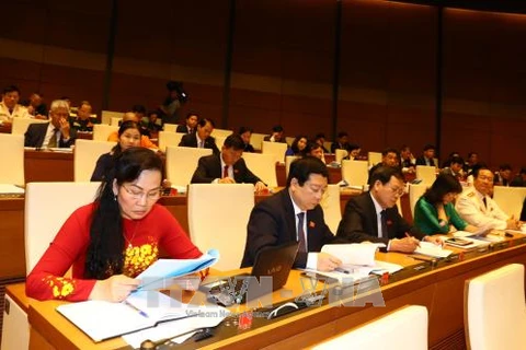 越南第十四届国会第四次会议的代表（图片来源：越通社）