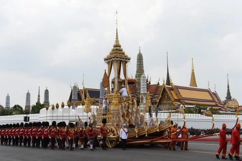 泰国先王普密蓬遗体火化仪式举行。（图片来源：越通社）