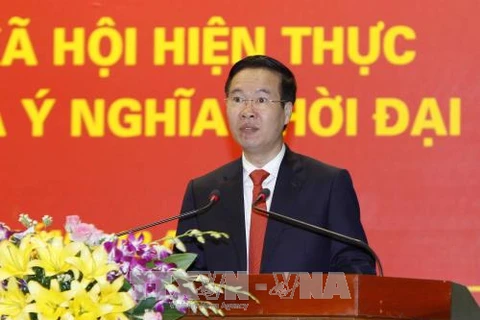 越共中央宣教部部长武文赏在会上发表讲话（图片来源：越通社）