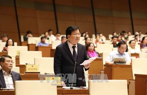 越南政府副总理郑廷勇在会议上发表讲话。（图片来源：越通社）