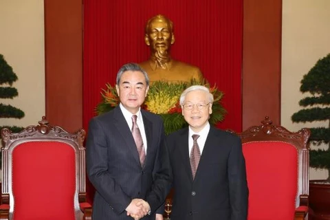 越共中央总书记阮富仲会见中国外交部长王毅