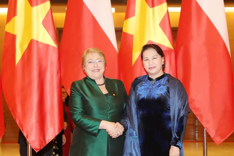 越南国会主席阮氏金银会见智利总统米歇尔·巴切莱特·赫里亚