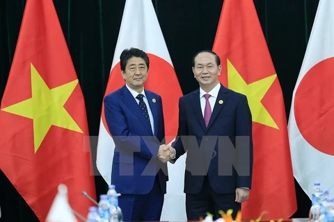 越南国家主席陈大光会见日本首相安倍晋三