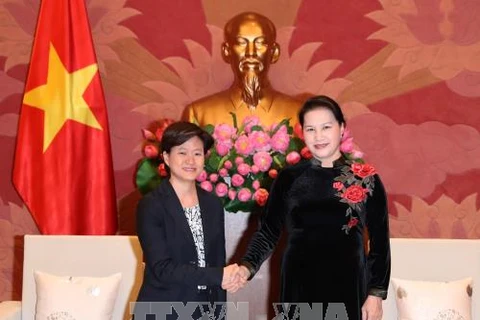  越南国会主席阮氏金银会见新加坡驻越大使凯瑟琳
