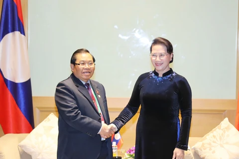 国会主席阮氏金银会见老挝国会副主席