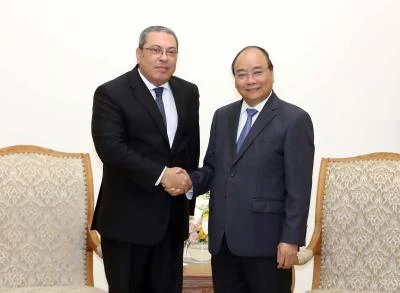 阮春福总理会见埃及新任驻越大使。（图片来源：越通社）