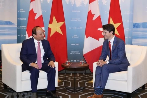 加拿大总理贾斯廷感谢越南政府总理阮春福赴加出席G7峰会扩大会议