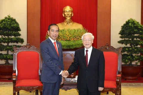 越共中央总书记阮富仲会见印尼总统佐科维多多