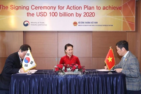 越南与韩国签署谅解备忘录 力争2020年实现双边贸易额达1000亿美元目标