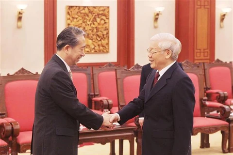 越共中央总书记、国家主席阮富仲接见中国驻越大使 
