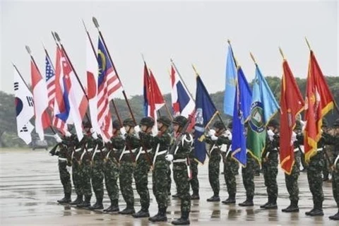 由美国和泰国联合举办的金色眼镜蛇联合军事演习开幕