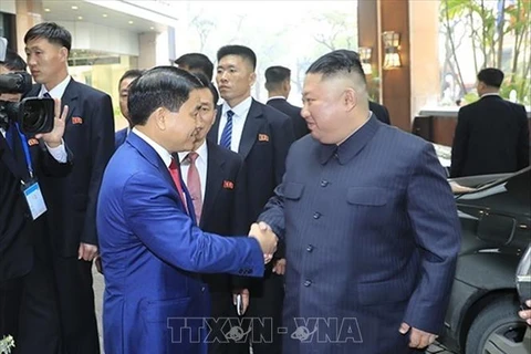 美朝领导人会晤：朝鲜最高领导人金正恩抵达河内市
