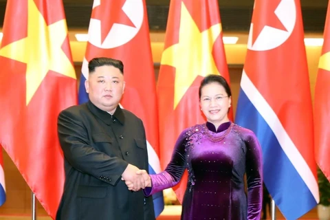 越南国会主席阮氏金银会见朝鲜最高领导人金正恩