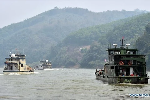 第80次中老缅泰湄公河联合巡逻执法编队启航