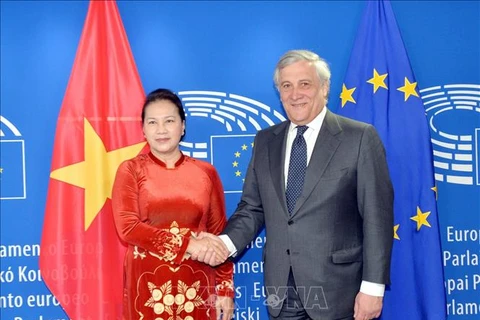 越南国会主席同欧洲议会主席安东尼奥·塔亚尼举行会谈