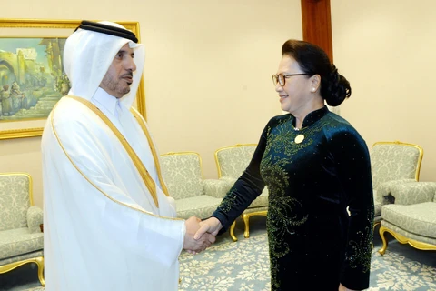越南国会主席阮氏金银会见卡塔尔首相阿勒萨尼